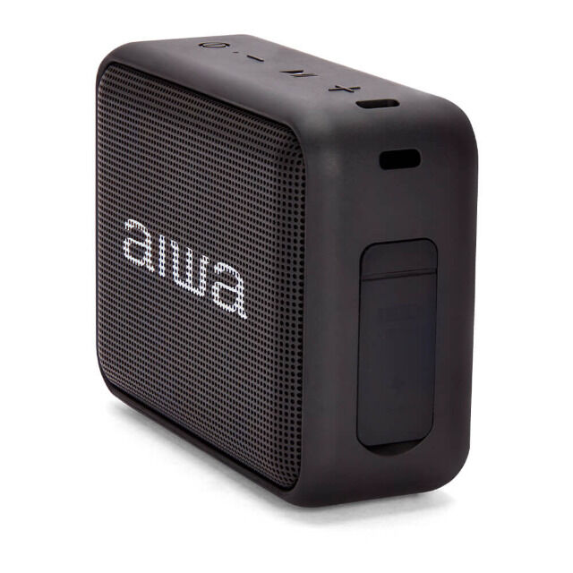 Aiwa BS-200BK schwarz Bluetooth Lautsprecher TWS FM Radio IPX6 Bassbox 6W RMS Speaker Box Audio HiFi Musik