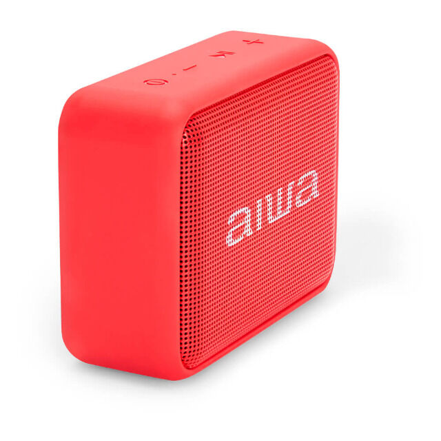 Aiwa BS-200RD rot Bluetooth Lautsprecher TWS FM Radio IPX6 Bassbox 6W RMS Speaker Box Audio HiFi