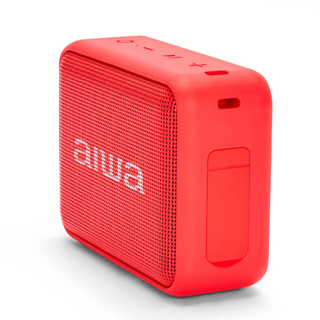 Aiwa BS-200RD rot Bluetooth Lautsprecher TWS FM Radio IPX6 Bassbox 6W RMS Speaker Box Audio HiFi