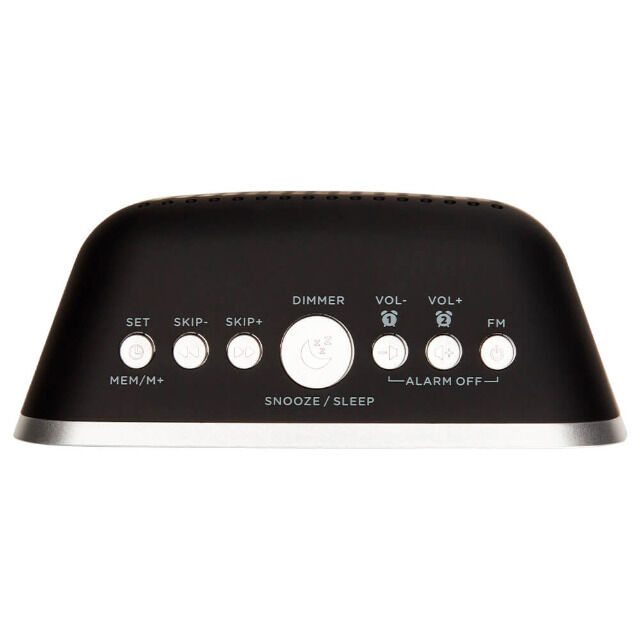 Aiwa CRU-19BK Schwarz Radiowecker LED-Display USB Ladefunktion Dimmer FM-Radio Uhr Uhrzeit Smartphone Tablet