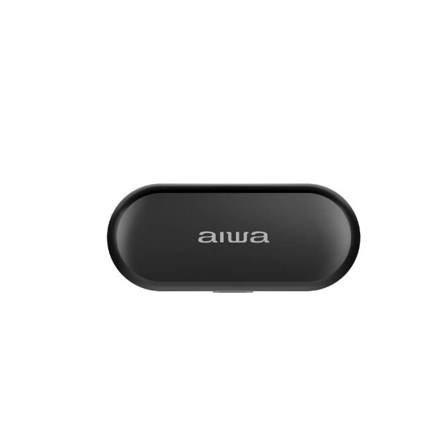 Aiwa ESP-350BK In-Ear Bluetooth Kopfhörer mit Ladestation IPX4 wasserdicht TWS schwarz Earbuds Audio HiFi Musik Freisprechen
