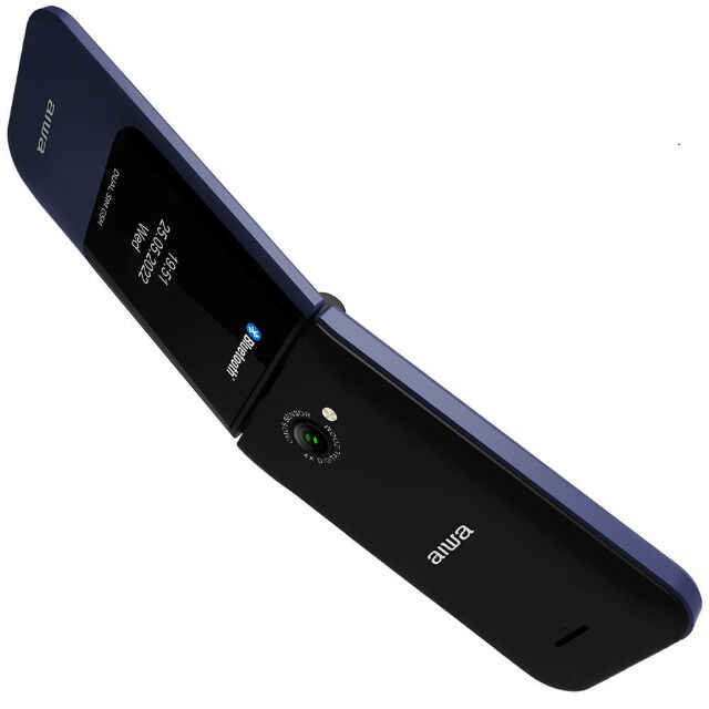 Aiwa FP-24DB BLAU Großtasten Bluetooth Seniorenhandy, Klapphandy, Dual-SIM, Farbdisplay, SOS, Notruf, 32MB ROM, 32MB RAM, GPRS, GSM