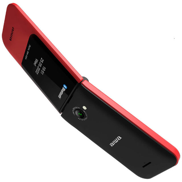 Aiwa FP-24RD Rot Großtasten Bluetooth Seniorenhandy, Klapphandy, Dual-SIM, Farbdisplay, SOS, Notruf, 32MB ROM, 32MB RAM, GPRS, GSM