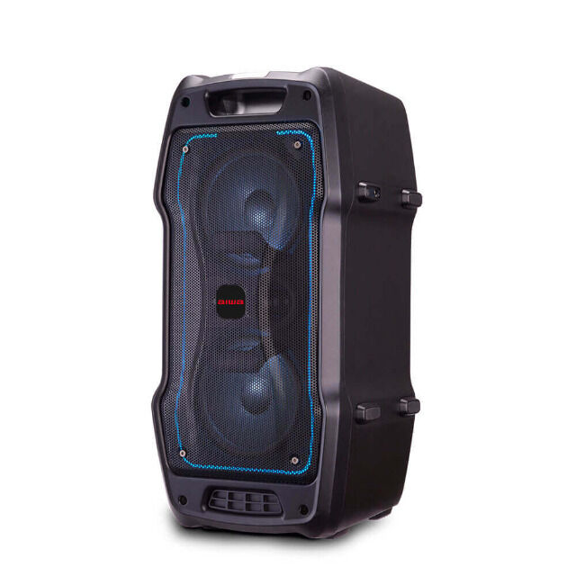 Aiwa KBTUS-400 BT Party Lautsprecher, Karaokemaschine, LED, Boombox, kabellose Mikro 80W Audio HiFi Mikrofon Bassbox Feier Spaß Unterhaltung