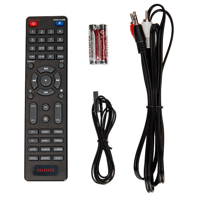 Aiwa MSBTU-300 schwarz Micro-HiFi-System 20W mit Bluetooth, CD, USB, FM-Radio, CD Player, Kompaktanlage, Stereo, 10W + 10W, Lautsprecher,