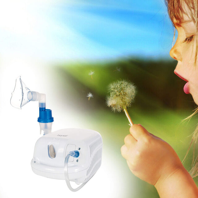 Beper 40.110 Inhalator mit Mundstück und Maske Vernebler f. Kinder + Erwachsene Kompressor Nebulizer Inhaliergerät Inhalation