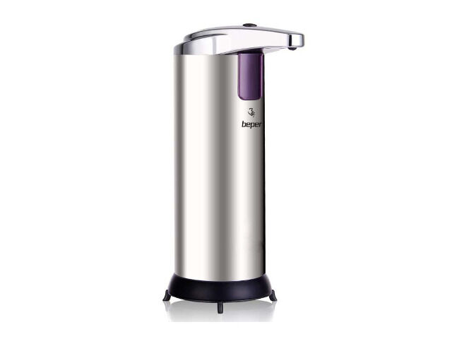 Beper 40.931 Automatischer Seifenspender, Stahl/ABS, Infrarot-Sensor, 250 ml, 3 Einstellungen, Hygiene, Seife, Desinfektion