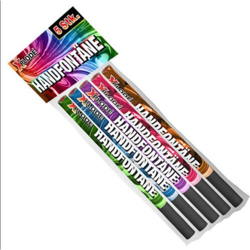 Handfontäne 5er, farbl. sortiert Handbengalos, Handfackel Jugendfeuerwerk f 1