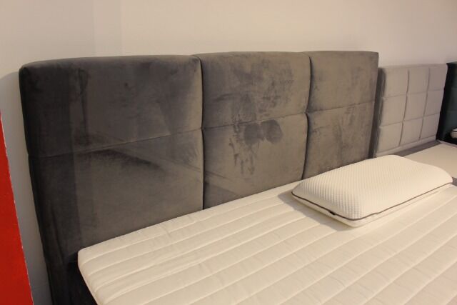 Boxspringbett + Stauraum + Samt grau 180x200 140x200cm