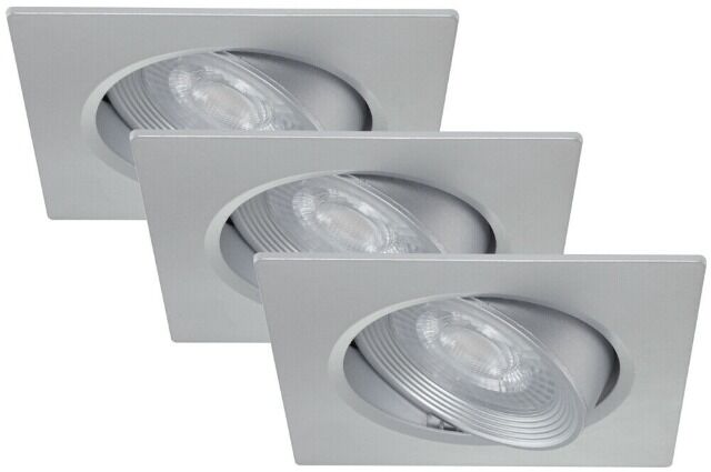 LED Einbauspot 3er Set Briloner 7279-034 Silber 3x 5 Watt schwenkbar  