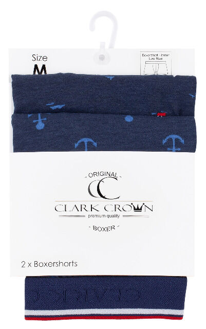Clark Crown® Herren Pant aus Baumwolle mit maritimen All-Over-Print im 2er Pack
