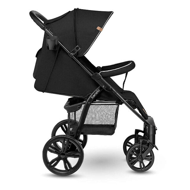 Lionelo ANNET schwarz Kinderwagen Buggy mit Schaumreifen klappbar inkl. Moskitonetz, Fusssack, Getränkehalter Buggy 