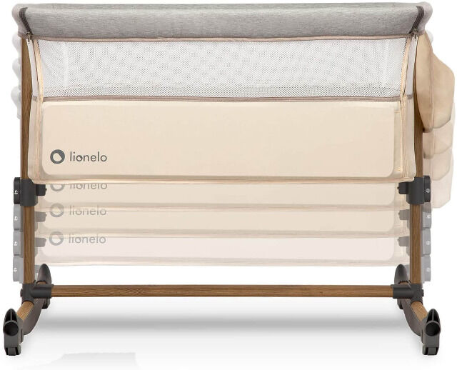 Lionelo Leonie Beige Baby 3in1 Beistellbett mit Matratze höhenverstellbar mit Schaukelfunktion Babybett Zustellbett