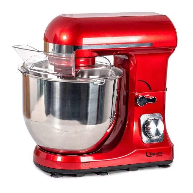 Topmatic PKM-1400.2 Rot Solo Multifunktionsmixer 1400W 5 Liter Küchenmaschine Knetmaschine