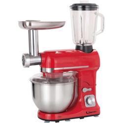 Topmatic PKM-1800.1BG Rot Multifunktion Mixer 1800W Fleischwolf Knetmaschine Teigmaschine Küchenmaschine
