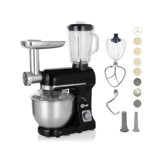 Topmatic PKM-1800.1BG Schwarz Multifunktion Mixer 1800W Teigmaschine Fleischwolf Küchenmaschine Knetmaschine