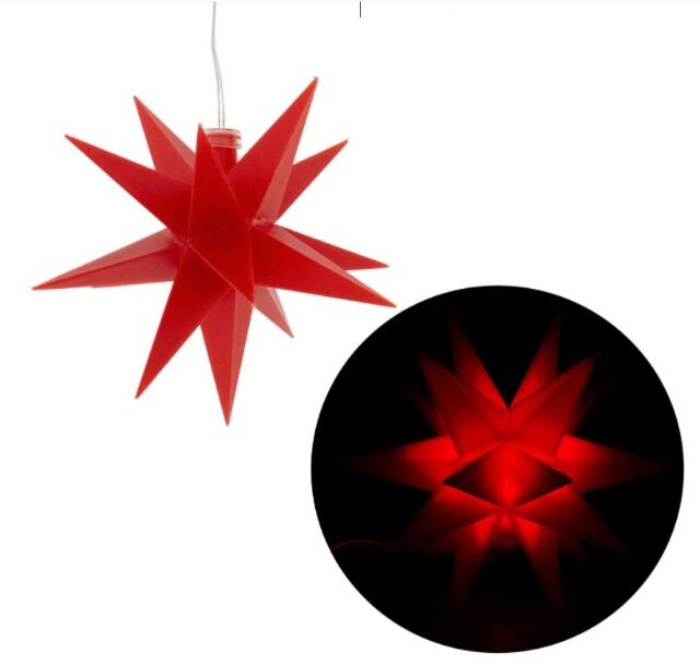 LED Weihnachtsstern Ø 12cm mit Timer - Leuchtstern Deko