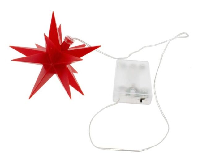 LED Weihnachtsstern Ø 12cm mit Timer - Leuchtstern Deko