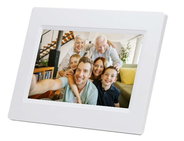 Denver PFF-710White Frameo 7 Zoll Digitaler Bilderrahmen weiss WiFi microSD 8GB Flash Fotorahmen Digital Bilder EEK: B