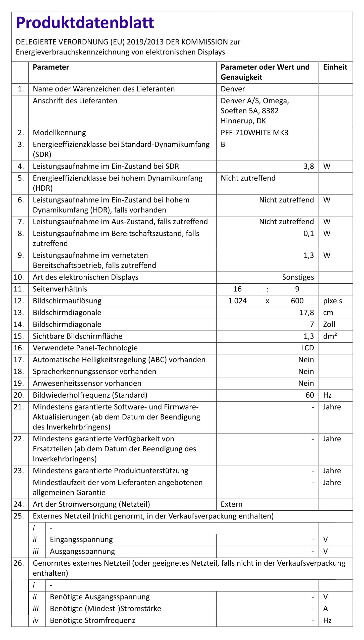 Denver PFF-710White Frameo 7 Zoll Digitaler Bilderrahmen weiss WiFi microSD 8GB Flash Fotorahmen Digital Bilder EEK: B