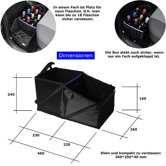 Wumbi Aufbewahrungsbox Blau KfZ Kofferraum Kofferraumtausche Organizer Auto Tasche
