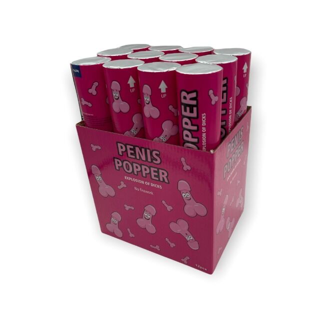 Kinky Pleasure – Penis Popper Display 1 piece – Penis Confetti Canon – Display – FT23 - 1 Pieces 