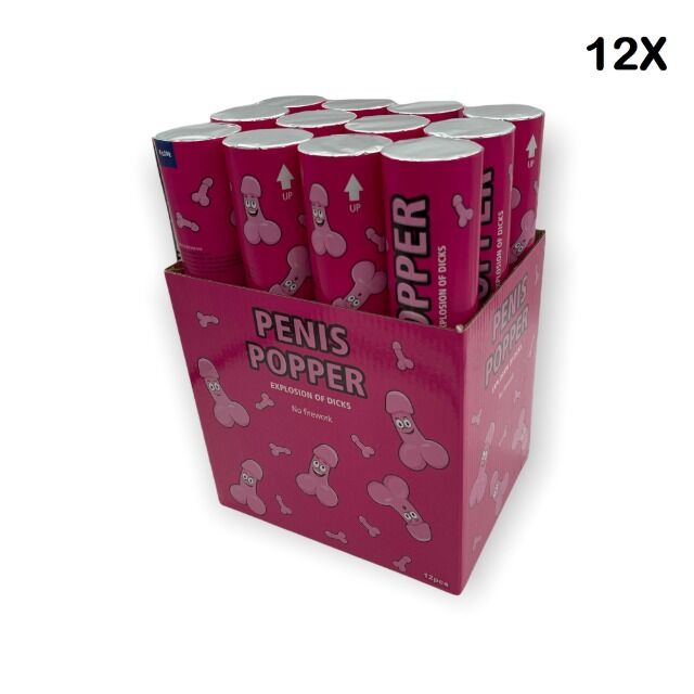 Kinky Pleasure – Penis Popper Display 1 piece – Penis Confetti Canon – Display – FT23 - 1 Pieces 