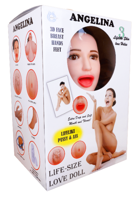 Bossoftoys - 59-00001 - Angelina - Aufblaspuppe mit echtem Gesicht - Erotik - Extra Pumpe - Extra vibrierendes Teil