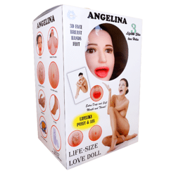 Bossoftoys - 59-00001 - Angelina - Aufblaspuppe mit echtem Gesicht - Erotik - Extra Pumpe - Extra vibrierendes Teil