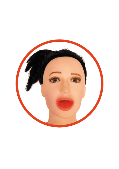 Bossoftoys - 59-00001 - Angelina - Aufblaspuppe mit echtem Gesicht - Erotik - Extra Pumpe - Extra vibrierendes Teil