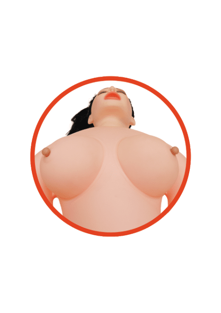 Bossoftoys - 59-00001 - Angelina - Aufblaspuppe mit echtem Gesicht - Erotik - Extra Pumpe - Extra vibrierendes Teil