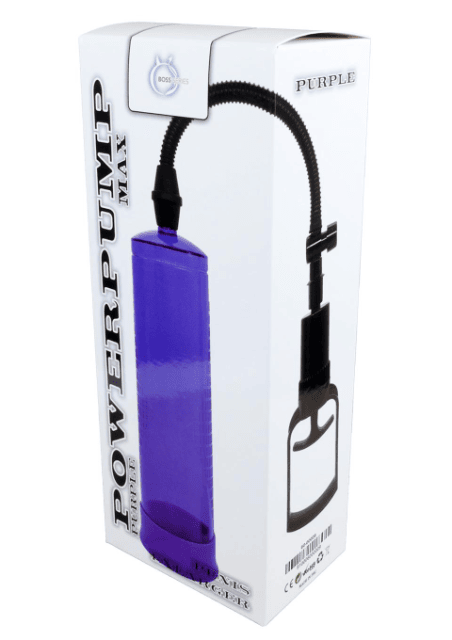 Bossoftoys - 60-00009 - Power Pump Max Purple - Penispumpe mit starkem Handgriff - Größe 22 cm - Durchmesser Karton 6,9 cm - Farbkarton