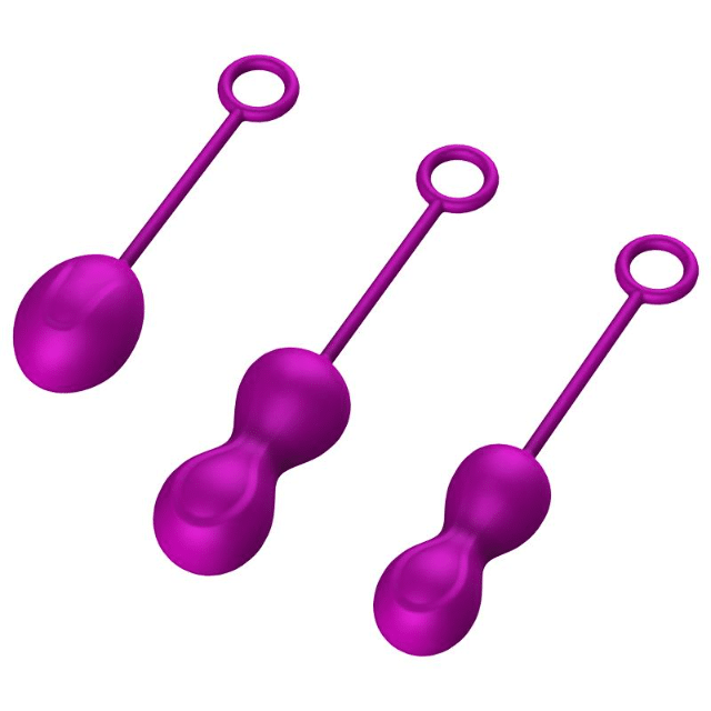 Foxshow - 63-00044 - Kegel ball 3 Pack set - 7,9 cm / 7,4 cm / 4,7 cm - Luxury Giftbox - Purple  - Geisha ball set