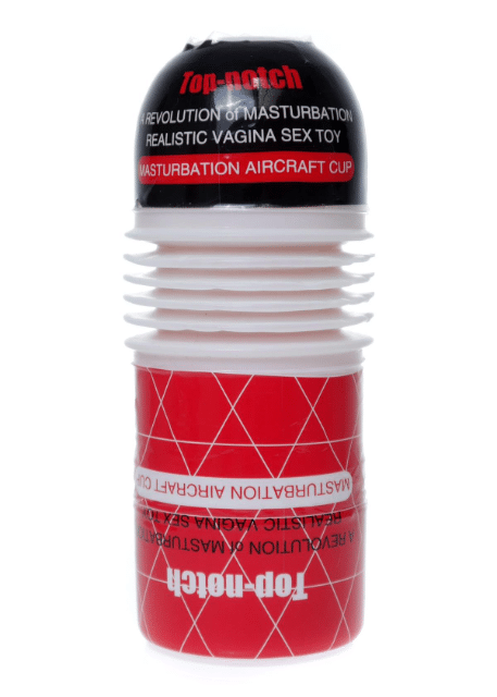 Bossoftoys - 67-00096 - Erstklassig - Flexibler Masturbatorbecher - Rot/weißer Becher - 19 CM - Flesh