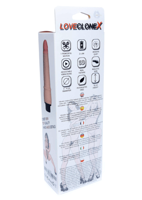 Bossoftoys - 21-00026 - Pluton - Clone X - realistischer Vibrator - superflexibles Cyberskin-Material - Größe 18 cm - 6 Zoll - Hautfarbe 