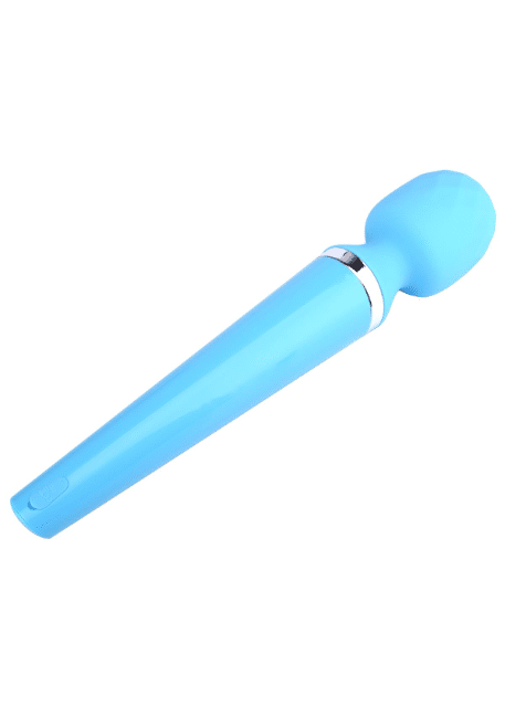 Bossoftoys - 22-00020 - Genius Luxury Wand Massagegerät - 10 Funktionen - 31,5 cm - Blau mit Roségold - Wiederaufladbar - Farbige Fensterbox