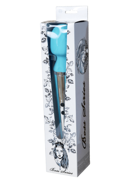 Bossoftoys - 22-00020 - Genius Luxury Wand Massagegerät - 10 Funktionen - 31,5 cm - Blau mit Roségold - Wiederaufladbar - Farbige Fensterbox