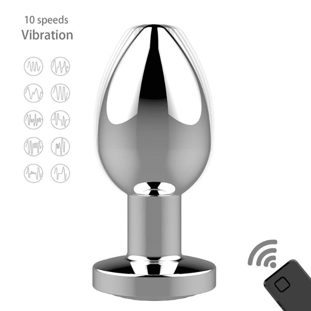 Bossoftoys - 22-00053 - Wiederaufladbarer Butt Plug - Vibrator USB - 10 Funktionen - Silber