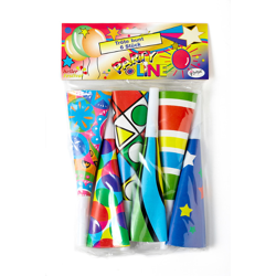 Partytröte bunt 6er Set für Geburtstag Party Fasching Karneval Silvester