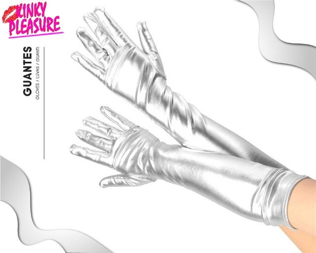 Kinky Pleasure - Fun Products - Handschuhe lang - Zilver - PL076
