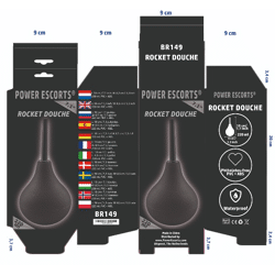 Power Escorts - BR 150 - Raketendusche XL - Analdusche - 330 ML - Schwarz