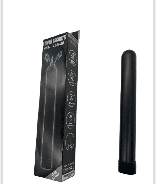 Power Escorts - BR277 - Analreiniger - Tube Pro - Analduschenreiniger - Schwarz - 15 cm / 5,9 Zoll
