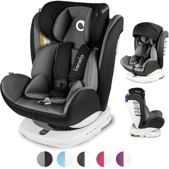 Lionelo Bastiaan Auto Kindersitz mit Isofix in grau Baby Autositz  Sicherheit Kopfstütze Dri-SeatUnterlage Sonnenschutz (15630092) 