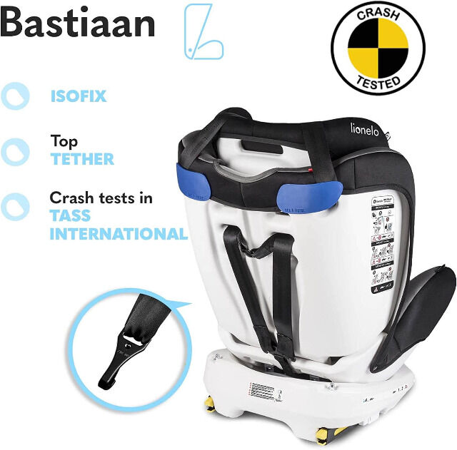 Lionelo Bastiaan Auto Kindersitz mit Isofix in grau Baby Autositz Sicherheit Kopfstütze 
