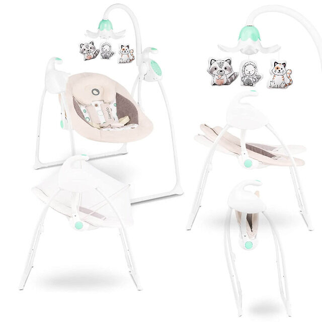 Lionelo Robin brown baby swing with music box Mp3 + light Rocking bouncer baby bouncer with mosquito net 0-9kg baby cradle baby cradle child swing