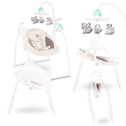 Lionelo Robin braun Babyschaukel mit Spieluhr Mp3 + Licht Schaukel Wippe Babywippe mit Moskitonetz 0-9kg Babywiege Baby Wiege Kinderschaukel