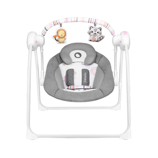 Lionelo Ruben pink Babyschaukel Schaukel Wippe Babywippe mit Moskitonetz 0-12 kg