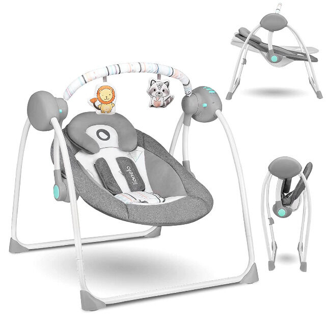 Lionelo Ruben türkis Babyschaukel Schaukel Wippe Babywippe mit Moskitonetz 0-12 kg