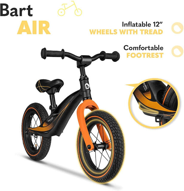 Lionelo Bart Air ultraleichtes Laufrad mit Magnesiumrahmen in schwarz ab 2Jahre bis 30kg Fahrrad Tretroller Tretbike