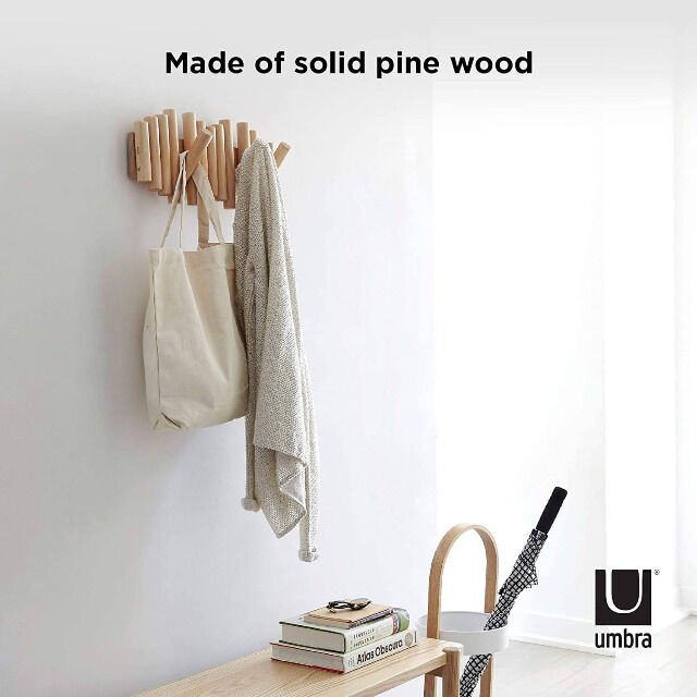 Umbra Picket mit 5 Garderobenhaken natural 1011471-390 Garderobenleiste Wandhaken Kleiderhaken